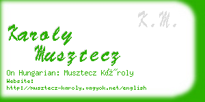 karoly musztecz business card